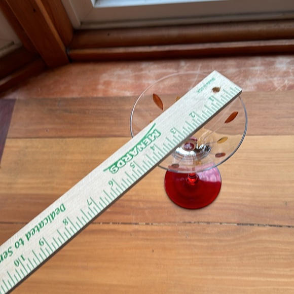 1 vintage Gotham Goblet etched fall jewels hand blown glass - Picture 3 of 6